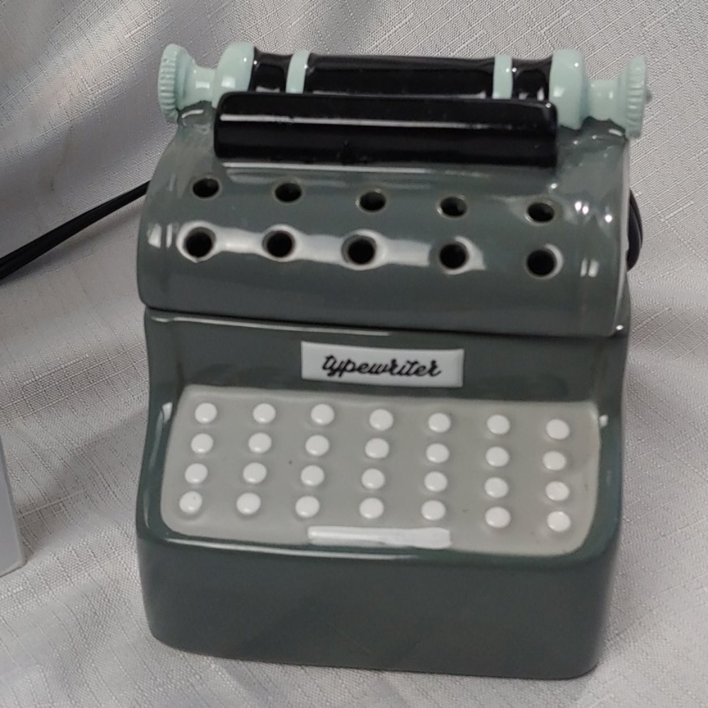 Scentsy Gray and Mint Typewriter Ceramic Warmer